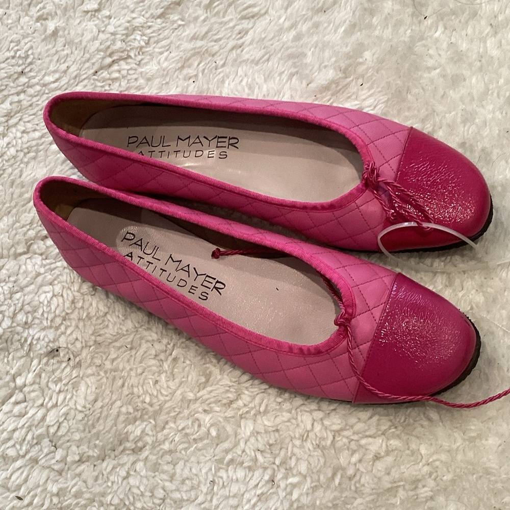 Paul Mayer Two-Tone Pink Quilted Ballet Flats
